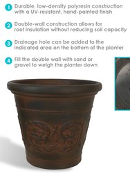 Sunnydaze Arabella Outdoor Double-Walled Flower Pot Planter