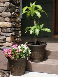 Sunnydaze Arabella Outdoor Double-Walled Flower Pot Planter