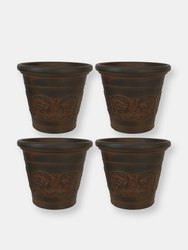 Sunnydaze Arabella Outdoor Double-Walled Flower Pot Planter - Dark Brown