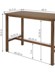 Sunnydaze Arnold 4 ft Wooden Counter-Height Dining Table - Weathered Oak