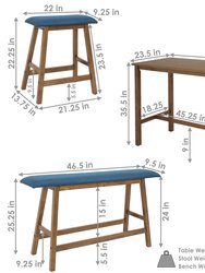 Sunnydaze Arnold 4-Piece Wooden Counter-Height Dining Set - Weathered Oak