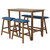 Sunnydaze Arnold 4-Piece Wooden Counter-Height Dining Set - Weathered Oak - Brown