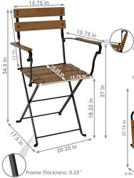 Sunnydaze Basic European Chestnut Wooden Folding Bistro Armchair