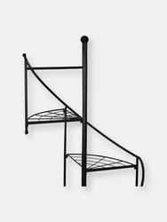 Sunnydaze Black Iron 4-Tier Spiral Staircase Plant Stand - 56 in - Set of 2