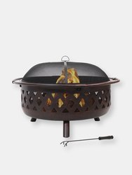 Sunnydaze Bronze Crossweave Wood-Burning Fire Pit - Bronze