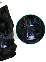 Sunnydaze Cavern of Mystery Waterfall Fountain with LED Lights - 28 in