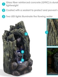 Sunnydaze Cavern of Mystery Waterfall Fountain with LED Lights - 28 in