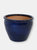 Sunnydaze Chalet High-Fired Glazed Ceramic Planter Pot - Dark Blue