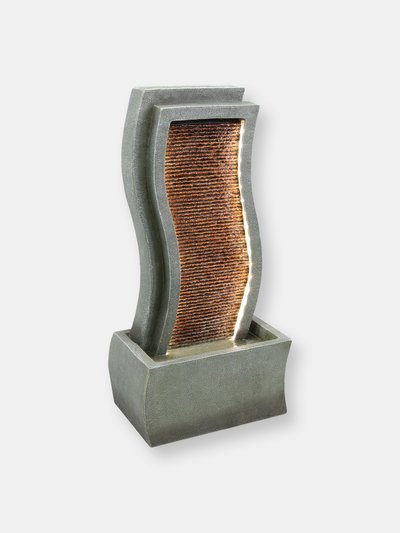 Sunnydaze Decor Sunnydaze Contemporary Curve Resin Outdoor Fountain with LED Lights - 31 in product