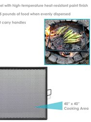 Sunnydaze Cooking Grate X Marks Heavy-Duty Steel Square Fire Pit Grill