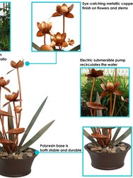 Sunnydaze Copper Flower Blossoms Outdoor Garden Water Fountain - 28 in