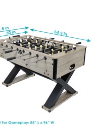 Sunnydaze Delano 54.5 in Foosball Table with Distressed Wood Look