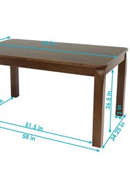 Sunnydaze Dorian 5 ft Wooden Mid-Century Modern Dining Table - Dark Walnut