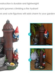 Sunnydaze Electric Fire Hydrant Gnome Water Fountain with LED Light - 16 in