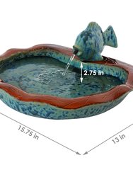 Sunnydaze Fish Glazed Ceramic Outdoor Water Fountain