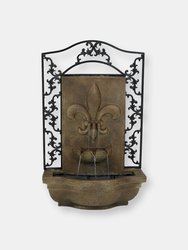 Sunnydaze French Lily Electric Outdoor Wall Water Fountain 33" Lead Finish - Light Brown