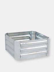 Sunnydaze Galvanized Steel  Raised  Garden Bed - 24 inch Square - Silver