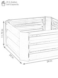 Sunnydaze Galvanized Steel  Raised  Garden Bed - 24 inch Square