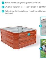 Sunnydaze Galvanized Steel  Raised  Garden Bed - 24 inch Square