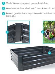 Sunnydaze Galvanized Steel Raised Garden Bed - 47-Inch Rectangle - Brown