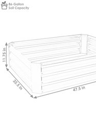 Sunnydaze Galvanized Steel Raised Garden Bed - 47-Inch Rectangle - Brown
