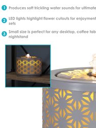 Sunnydaze Geometric Flower Cutout Indoor Tabletop Fountain - 5.5" H