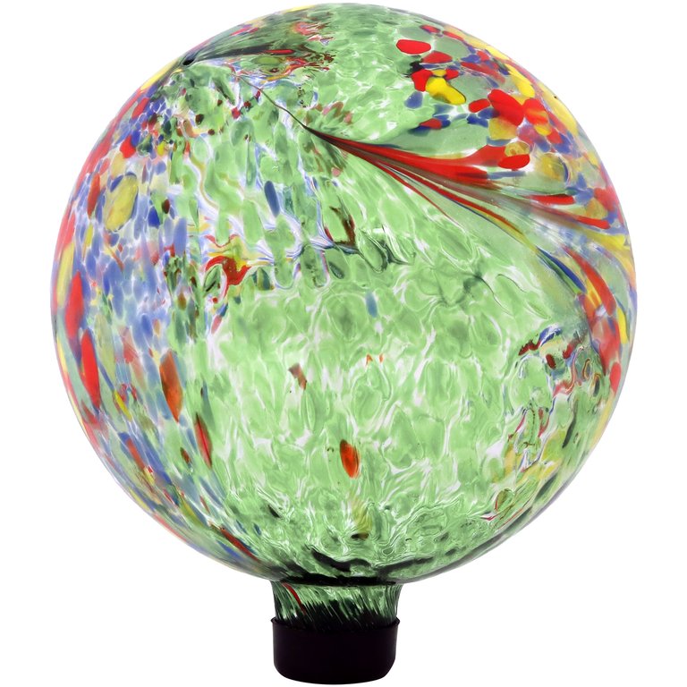 Sunnydaze Green Artistic Glass Gazing Ball Globe - Green