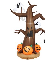 Sunnydaze Haunted Forest Halloween Inflatable Yard Decoration - 8 ft - Brown