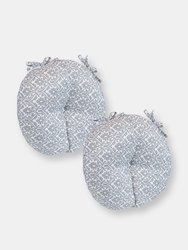 Sunnydaze Indoor/Outdoor Bistro Seat Cushions Earth Tone Stripes - Grey