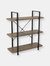 Sunnydaze Industrial Style 3-Tier Bookshelf - Wood Veneer Shelves - Dark Grey