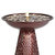 Sunnydaze Iron Crosshatch Bird Bath Water Fountain with LED Lights