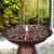 Sunnydaze Iron Crosshatch Bird Bath Water Fountain with LED Lights