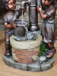 Sunnydaze Jack and Jill at Water Pump and Well Water Fountain - 24 in