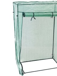 Sunnydaze Large Iron Polyethylene Cover Portable Plant Greenhouse - Green