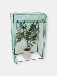 Sunnydaze Large Iron Polyethylene Cover Portable Plant Greenhouse - Green