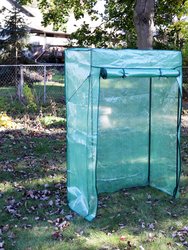 Sunnydaze Large Iron Polyethylene Cover Portable Plant Greenhouse - Green