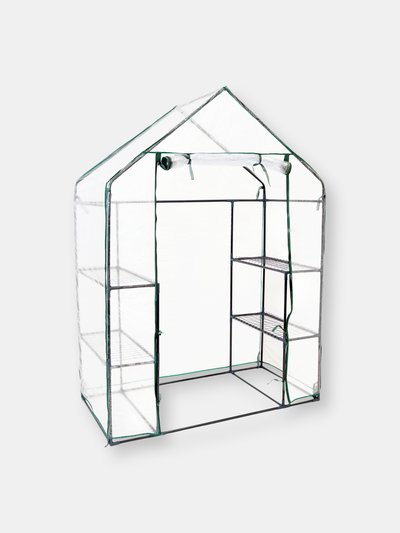 Sunnydaze Decor Sunnydaze Large Steel PE Cover Walk-In Greenhouse with 4 Shelves - Clear product