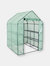 Sunnydaze Large Steel PE Cover Walk-In Greenhouse with 4 Shelves - Green - Green