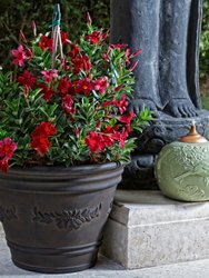 Sunnydaze Laurel Outdoor Double-Walled Flower Pot Planter - Rust - 13" - Single