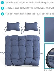 Sunnydaze Liza Loveseat Hanging Eggchair Replacement Cushions