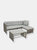 Sunnydaze Longford Rattan Patio Low-Back Chaise Sectional Set - Stone Gray - Grey