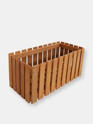 Sunnydaze Meranti Wood Decorative Picket Style Planter Box - 24 in - Brown