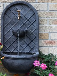 Sunnydaze Messina Electric Outdoor Wall Water Fountain - 26" - Iron