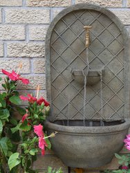 Sunnydaze Messina Electric Outdoor Wall Water Fountain - 26" - Iron