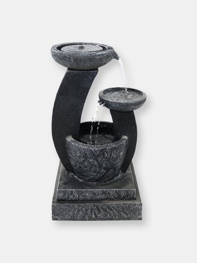 Sunnydaze Decor Sunnydaze Modern Cascading Bowls Solar Water Fountain with Battery - 28 in product