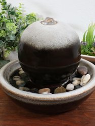 Sunnydaze Modern Orb Ceramic Indoor Water Fountain - 7 in