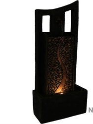 Sunnydaze Modern Road Outdoor Garden Water Fountain with LED Lights - 39 in