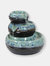 Sunnydaze Modern Textured Bowls Ceramic Indoor 3-Tier Water Fountain - 7 in - Blue
