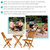 Sunnydaze Nantasket Solid Teak Wood 3-Piece Folding Bistro Set - Brown