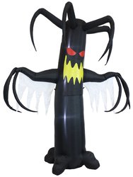 Sunnydaze Nightmare Hollow Ghostly Tree Halloween Inflatable - 8 ft - Black